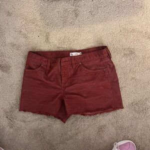 Corduroy shorts brick red